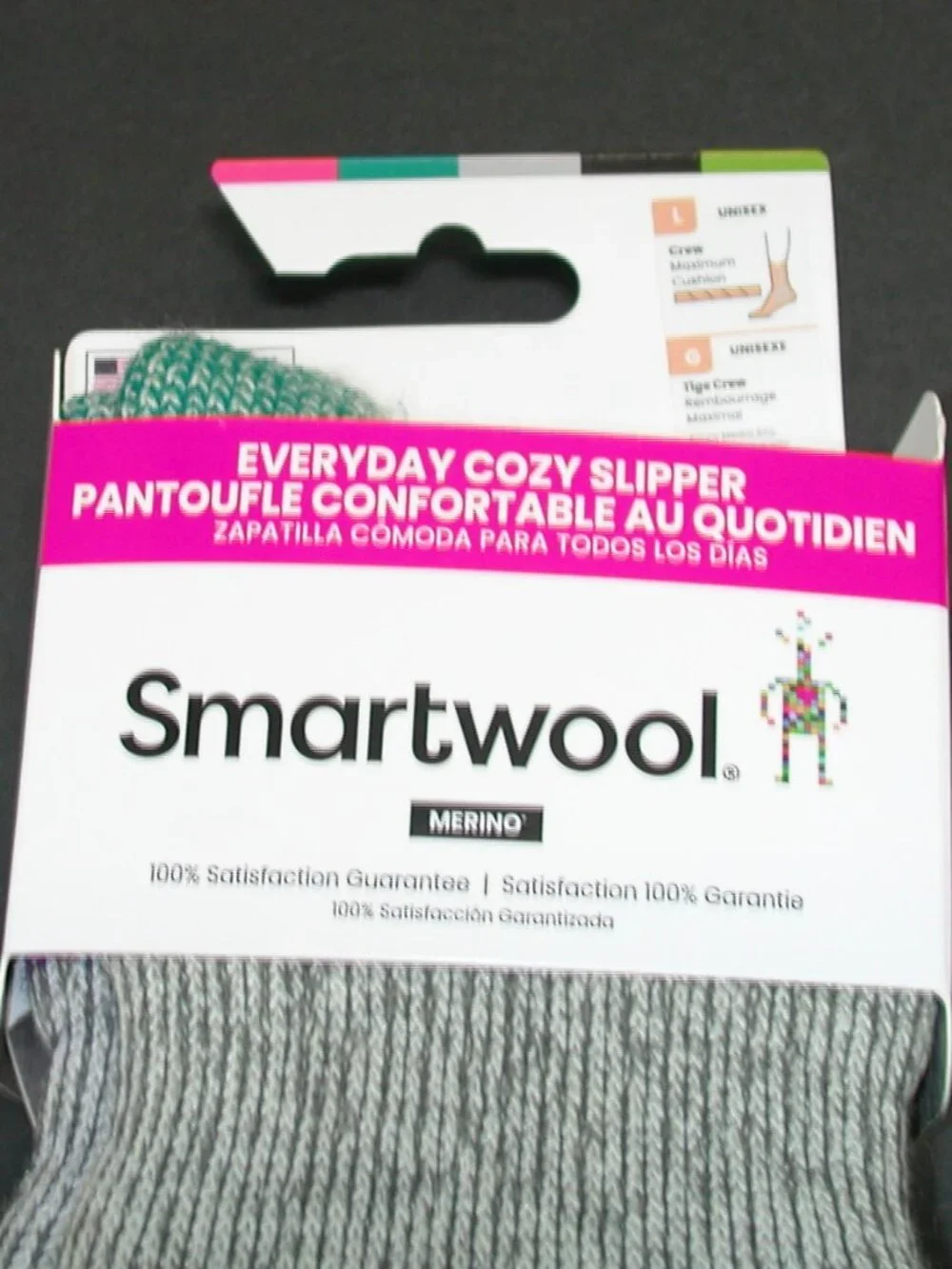 Two Pairs SmartWool Everyday Maximum Cushion Cozy Crew Slipper Socks Women's LG